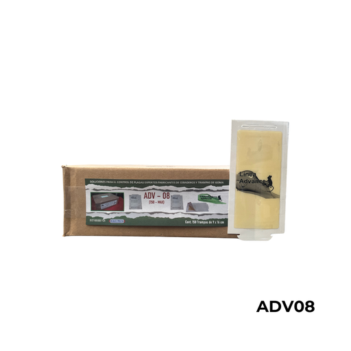[ADV08C] 150 MAX 8GRS Cja/150 pzas. ADVANCE 9X16 CM TRAMPA PEGAMENTO INSECTOS
