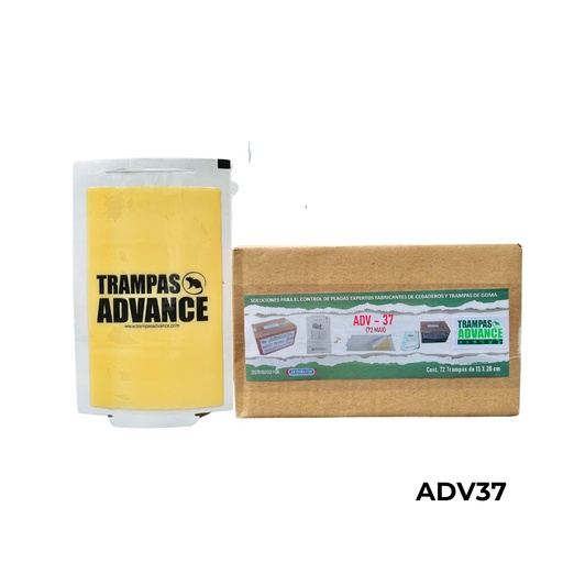 [ADV37C] 72 MAX 12Grs Cja/72 Pzas.  ADVANCE 13X20 CM TRAMPA PEGAMENTO RATON X CAJA