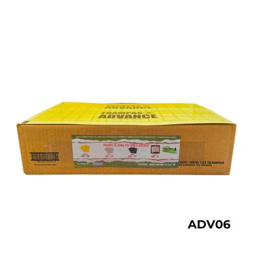 [ADV06C] 924 AMARILLA DOBLE ADVANCE 24X43CM TRAMPA PEGAMENTO VOLADORES CAJA 125 pzas.