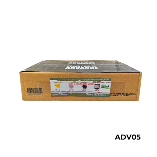 [ADV05C] 924 PLATA DOBLE ADVANCE 23X41CM TRAMPA PEGAMENTO VOLADORES CAJA 125 pzas.