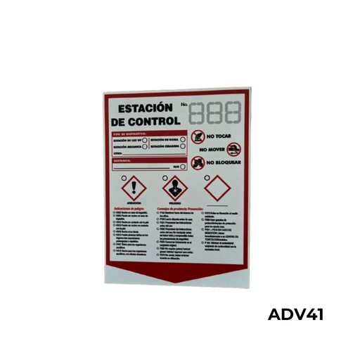 [ADV41] SEÑALAMIENTO ESTACION DE CONTROL  15.4X20.5 CM